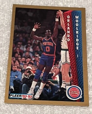 1992-93 Fleer Orlando Woolridge # 71 Detroit Pistons Forward - Image 1 of 2