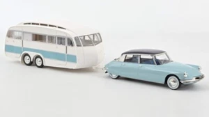 CITROEN DS 19 1959 BLEU NUAGE & CARAVAN HANON 1:18 - Foto 1 di 1