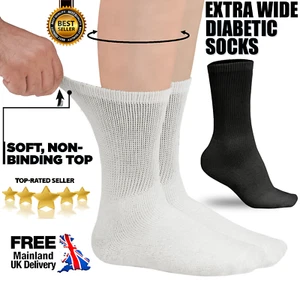 6-12 Pairs Mens Non Elastic Diabetic Work Sports Socks Loose Soft Grip Top 6-11 - Picture 1 of 15