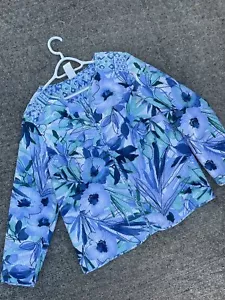 ALFRED DUNNER Blue Hawaii Hibiscus QUILTED Shacket Jacket BID 4 CHARITY❤️blt7m85 - Picture 1 of 10