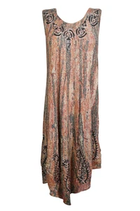 Boho Women Summer Sleeveless Casual T Shirt Dresses Beach Coverup Tank Dress XL 