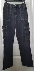 Shein Black 6 Pocket Cargo Pants Girls Size 6 - Picture 1 of 11