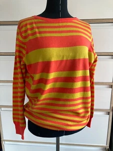 William Lockie superfine Merinowolle Scotland Pulli Gr. 42 Gelb Orange gestreift - Bild 1 von 6