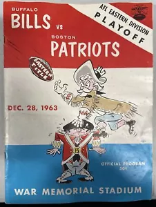 28 dicembre 1963 Buffalo Bills vs Boston Patriots AFL Football Program - Foto 1 di 2