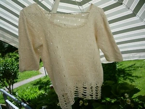 luftiges Damenshirt,Top, Pulli ,handgestrickt Lochm.,Unikat Gr. 34/36 ,Lingerie - Bild 1 von 8