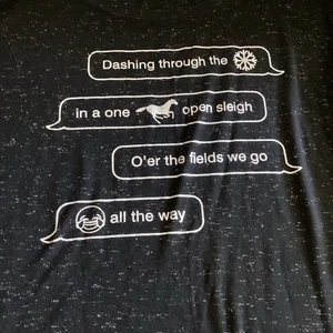 Fifth ❤️ Sun Shirt Weihnachten Gr. L schwarz mit weißen Punkten Grafik “ Pullover LS EUC - Bild 1 von 13