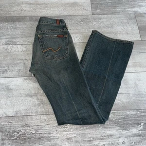 Pantalones de mezclilla para mujer 7 For All Mankind talla 24 azul tiro bajo corte boot hecho en EE. UU. - Imagen 1 de 15