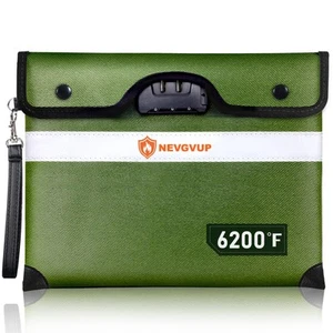 Fire Proof Money Bag Cash Fireproof Document Safe Pouch Waterproof Case - Picture 1 of 7