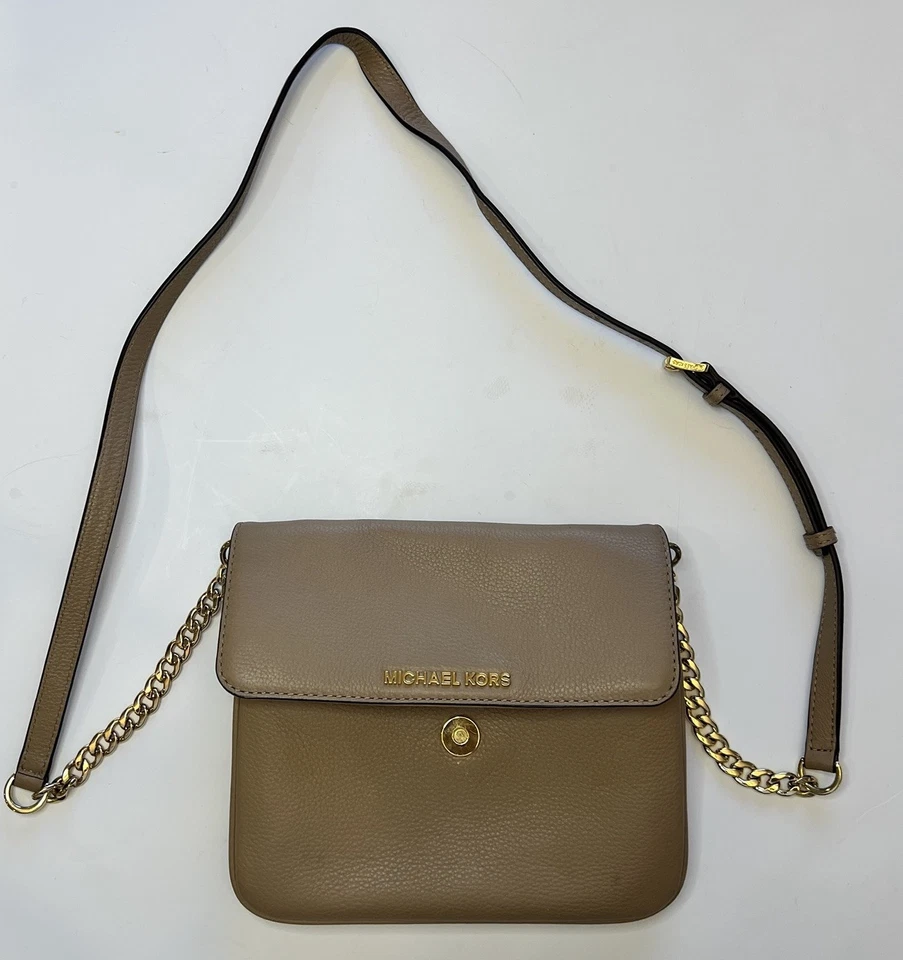 Michael Kors - Bolso sin asas bandolera Bedford doble refuerzo cuero tostado Foto 1 de 4