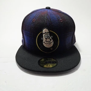 San Diego Padres Hat Cap Fitted Mens 7 3/8 Plaid Blue Black MLB Baseball New Era - Picture 1 of 8