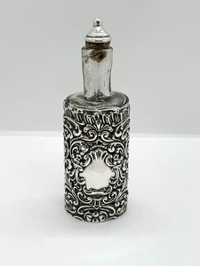 Antica bottiglia profumo/profumo in vetro montata in argento sterling - stile Art Nouveau - Foto 1 di 12