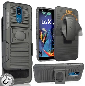 Noir Robuste Prise Étui avec Support + Ceinture de pour LG Harmony 3 LMX420 - Photo 1 sur 10