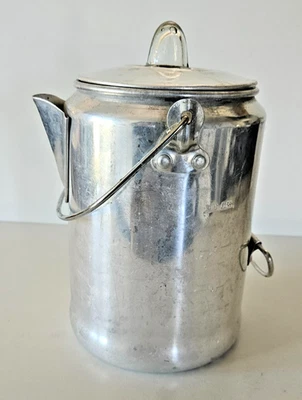 复古 Coleman 轻质铝 9 杯咖啡壶 Percolator 露营炉灶上衣 — 第 1/4 张图片