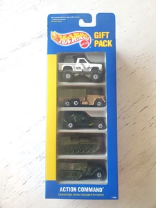 Paquete de regalo de 5 autos Hot Wheels 1991 camión de comando de acción tanque ejército militar - Imagen 1 de 3