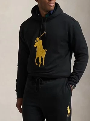 Polo Ralph Lauren Mens Big & Tall Big Gold Pony Black Hoodie NWT Size 3XB - Image 1 of 4