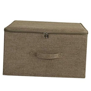 Storage Bins with Zipper Lid Storage Boxes with Extra Large (Pack of 1) Coffee - Picture 1 of 8