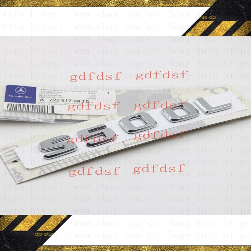 Insignia de calcomanía emblema maletero trasero cromado "S500L" para Mercedes Benz Clase S W221/W222 Foto 1 de 4