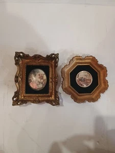 Vintage Italian Traditional Cameo Wall Decor Victorian Style Gold Frames (2) - Picture 1 of 8