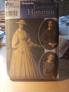 Simplicity 4551 Dress Fashion Historian Civil War Sz 16-24 Martha McCain Uncut - Picture 1 of 2