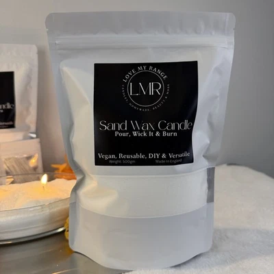50 Wood Wick Sand Wax Candle 1kg - DIY Eco Candle Kit Reusable Vegan & No Waste - Image 1 of 4