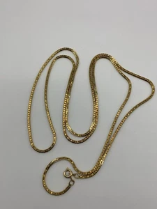 "Collar de cadena de metal tono dorado firmado 36"" Nakagawa SN de colección" - Imagen 1 de 8