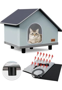 Heated Cat Houses for Outdoor Cats, Elevated, Waterproof and Insulated - A Safe - Picture 1 of 7
