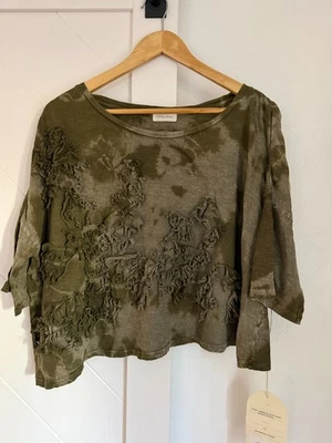 Krista Larson Anemone укороченный футболка с коротким рукавом галстук краситель зеленый - Изображение 1 из 4