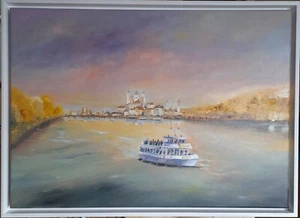 Passau Ansicht Leinwandbild Bernhard Gerner 50 X 70 cm Blau Braun Ölmalerei - Bild 1 von 11