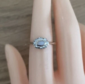 9ct Yellow Gold 0.33ct Opal & 0.15ct Diamond Ring, UK Size N 1/2, Hallmarked - Picture 1 of 5