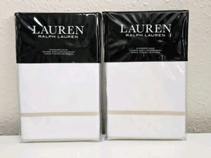 Ralph Lauren Spencer Bordüre Satin Kissenbezug Standard Kissenbezug X 2 - Bild 1 von 3