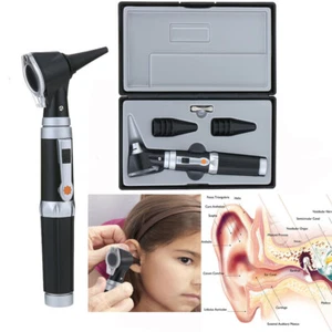 NUEVO CONJUNTO DE OREJAS DE DIAGNÓSTICO LED para examen de oftalmoscopio otoscopio de fibra óptica + lente - Imagen 1 de 11