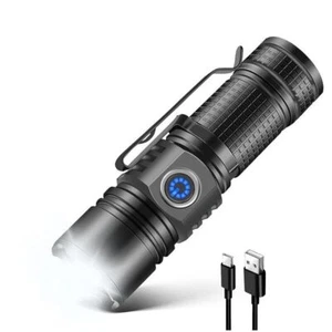 LED Mini Flashlights Tail Magnet Rechargeable Hat Clip Light Tactical Flashlight - Picture 1 of 12