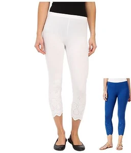 Hue Capri Eyelet Trim Cotton Capri XS, S, M, L, XL - Picture 1 of 5