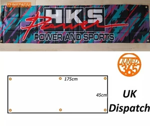 HKS Power Banner Flagge 175cm x 45cm GTR Garage Banner Silent Exhaust Power Hi UK - Bild 1 von 3
