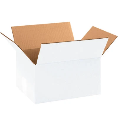 25 - WHITE -  11  1/4 x 8 3/4 x 6 - Shipping Moving Boxes Corrugated Cartons - Image 1 of 2