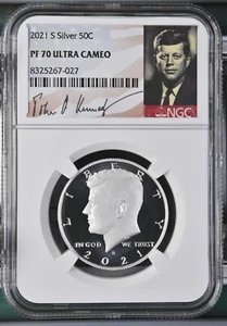 2021 S Silver Kennedy Half Dollar 50C NGC PF70 Ultra Cameo - Picture 1 of 2