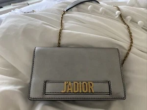 Dior J'adior Black Leather Grey Shoulder Bag - Picture 1 of 1