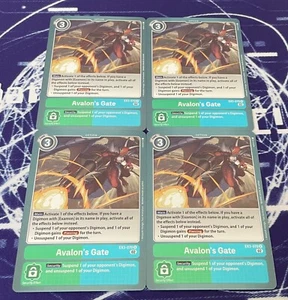 x4 Avalon's Gate EX3-070 R Playset Digimon TCG Draconic Roar - Picture 1 of 1
