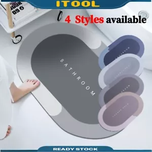 Non Slip Carpet Water Absorbent Soft Bath Shower Mats Bathroom Rug Toilet Mat - Picture 1 of 11