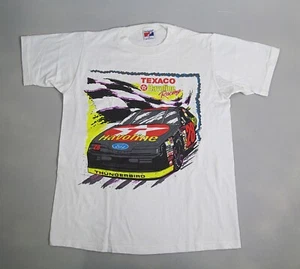 Vtg Texaco Havoline Ford Thunderbird T-Shirt Mens M White Single Stitch Made USA - Picture 1 of 5