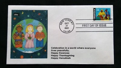 Scott 3548 FDC Kwanzaa Type of 1997 Children World Peace Alto Cachet - Image 1 of 3