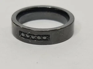 6mm Black Titanium Ring with Enhanced Black Diamonds - Picture 1 of 5