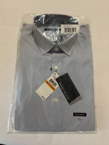Herren Perry Ellis Luxus Baumwolle Popeline Anzughemd meliert 14,5-32/33 (c101) - Bild 1 von 7