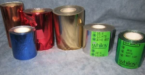 Prägefolie,3 Orig. Rollen,je 1 x kupfer, grün, silber, 3 angeb.R., versch.Farben - Bild 1 von 3