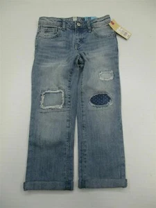 new CHEROKEE Capri Jeans Youth Size 7 Cotton Medium Wash BOYFRIEND CROP - Picture 1 of 6