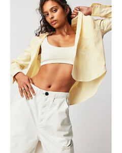 Free People x WNU With Nothing Underneath Classic Body Shirt Yellow, Large, $118