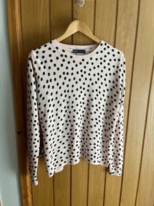 M&S COLLECTION PALE PINK , SPOTTY LONG SLEEVE JUMPER SIZE 12 USED – - Picture 1 of 4