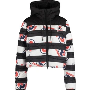 INVICTA BLACK AND WHITE STRIPE WITH LOGO PUFFER JACKET SIZE LARGE - Picture 1 of 10