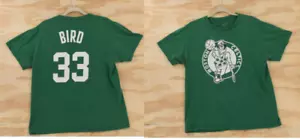 Boston Celtics Larry Bird #33 Hardwood Classics Jersey Style T-Shirt Medium - Picture 1 of 17