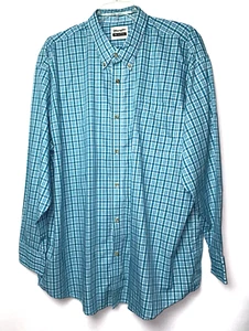 Camisa occidental a cuadros Wrangler RIATA para hombre con botones delanteros talla 4X verde azul B*J - Imagen 1 de 7